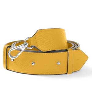 Leatherology Full Grain Leather Guitar Long Crossbody Strap Turmeric Yellow NEW
